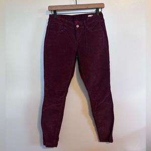 Arizona Jean co dark red corduroy leggings size 3